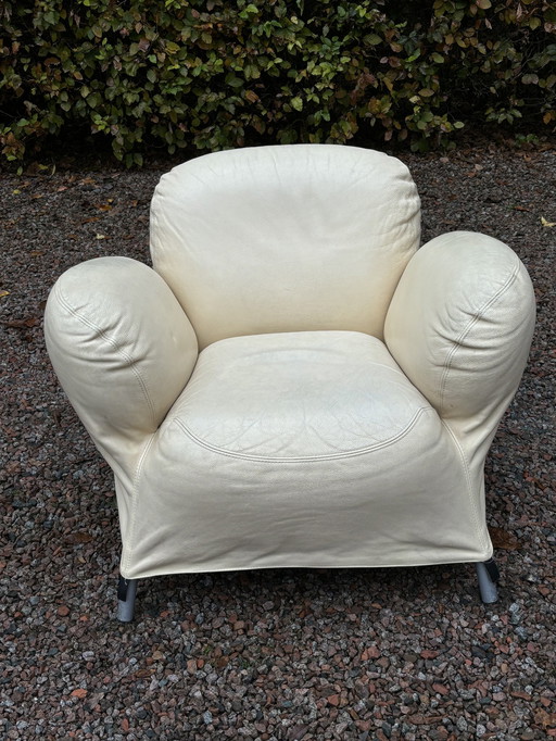 Label Van Der Berg Bobo Cream Leather Armchair