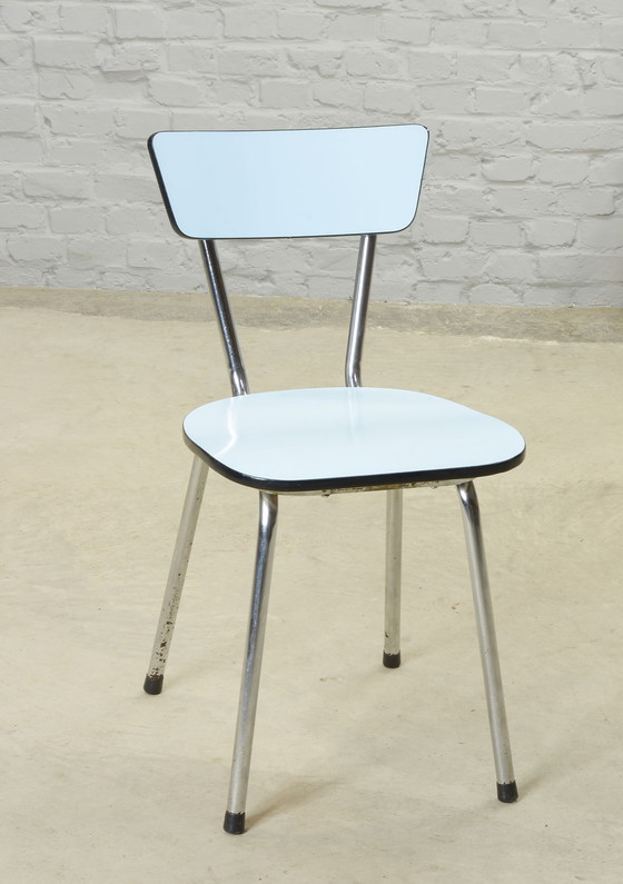 Image 1 of Set of Two Baby Blue Vintage Design Brabantia Kitchen Chairs, The Netherlands, 1960s. Ref. CH220-1