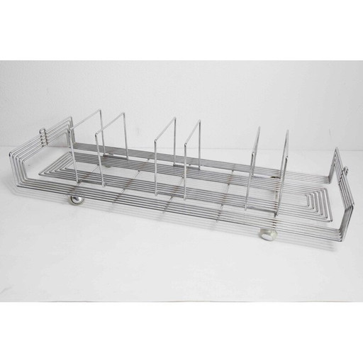 Vintage steel magazine rack by Max Sauze for Isocele, 1970