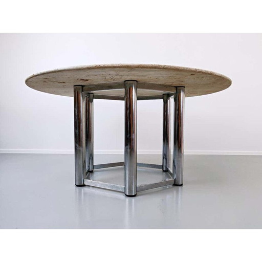 Large vintage Travertine Dining Table