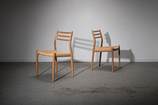 Set Of 4 Oak Model 78 Chairs By Niels Otto Moller For J.L. Mollers Mobelfabrik Circa. 1990