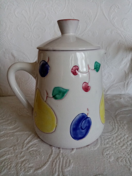 Ceramic Teapot by Dutch Ceramic Painter Hans Wagner 70S