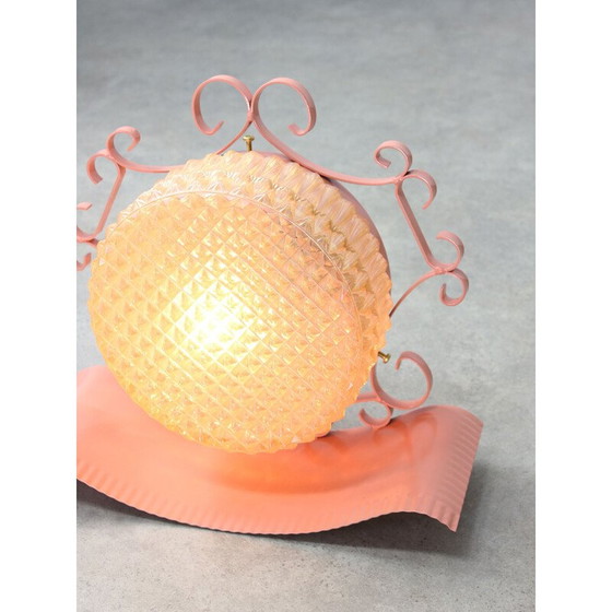 Image 1 of Mid-century Intricate Italian pink wall lamp, 1960s