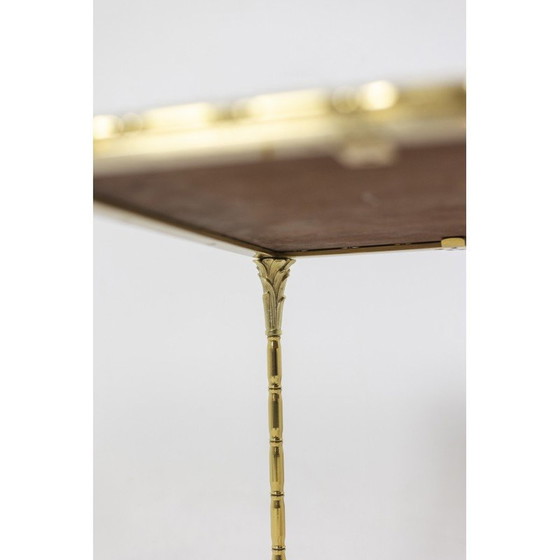 Image 1 of Vintage lacquer and bronze coffee table by Maison Baguès, 1950