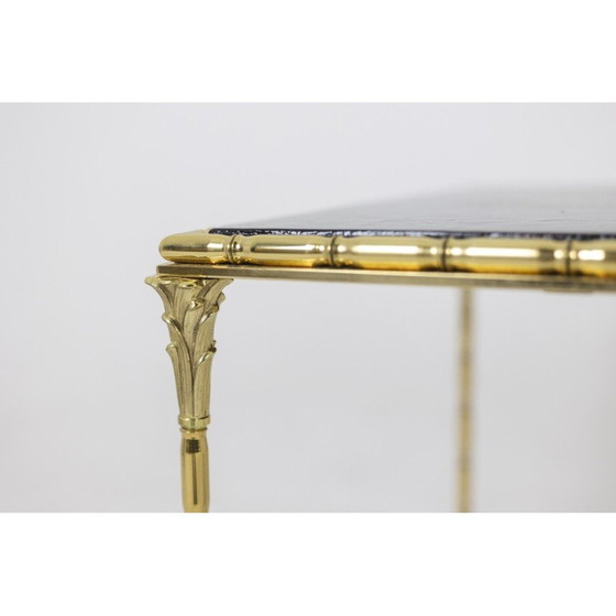 Image 1 of Vintage lacquer and bronze coffee table by Maison Baguès, 1950