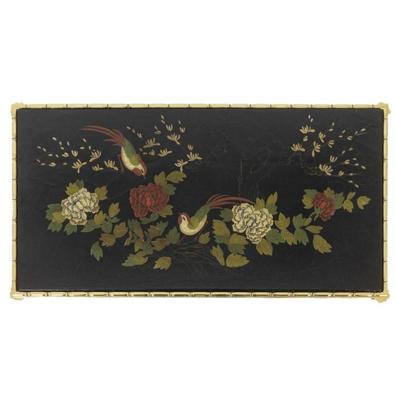 Image 1 of Vintage lacquer and bronze coffee table by Maison Baguès, 1950
