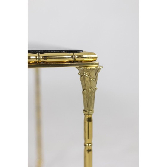 Image 1 of Vintage lacquer and bronze coffee table by Maison Baguès, 1950