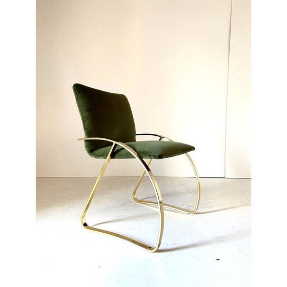 Image 1 of Vintage armchair in chrome steel and velvet, Italy 1970