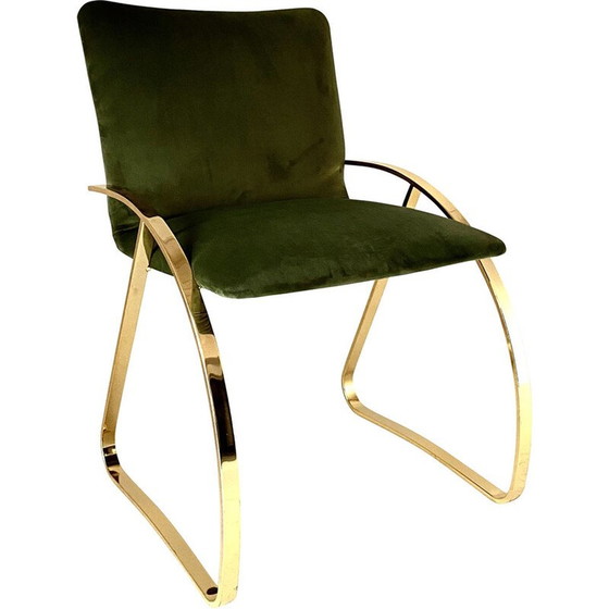 Image 1 of Vintage armchair in chrome steel and velvet, Italy 1970