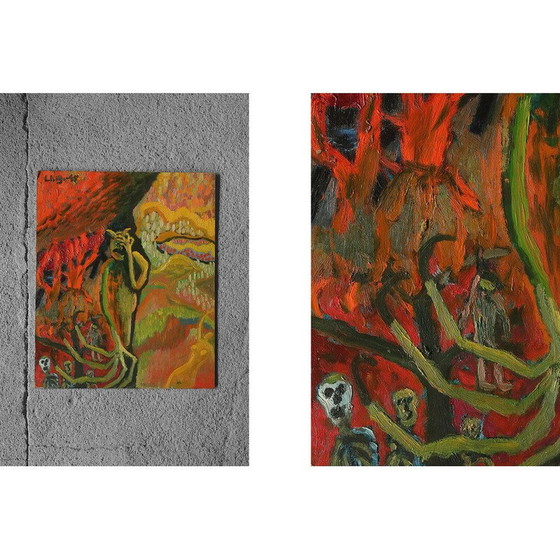 Image 1 of Olio su tavola d'epoca di Lennart Lilja, 1945