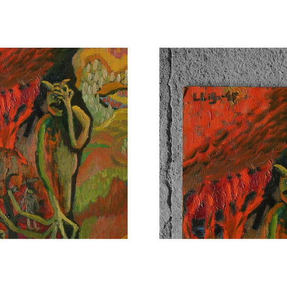 Image 1 of Olio su tavola d'epoca di Lennart Lilja, 1945