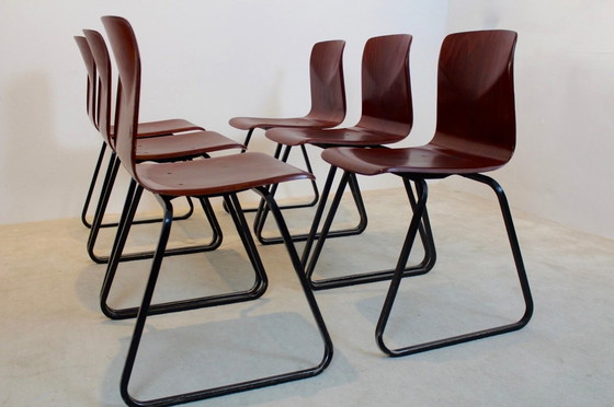 Image 1 of 4x Galvanitas  Stackable Industrial Dining Chairs