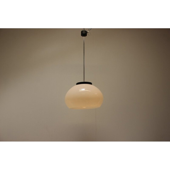 Image 1 of Vintage glass and metal pendant lamp for Napako, Czechoslovakia 1960