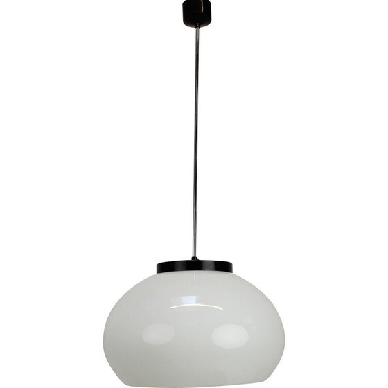 Image 1 of Vintage glass and metal pendant lamp for Napako, Czechoslovakia 1960