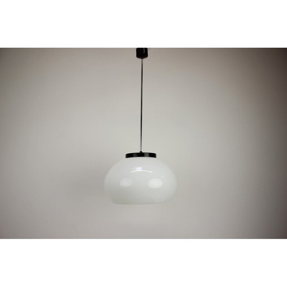 Image 1 of Vintage glass and metal pendant lamp for Napako, Czechoslovakia 1960