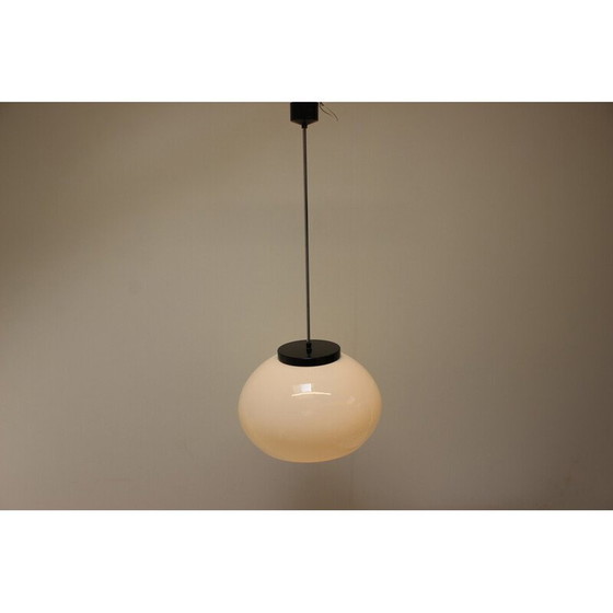 Image 1 of Vintage glass and metal pendant lamp for Napako, Czechoslovakia 1960