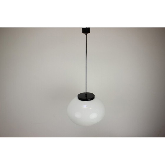 Image 1 of Vintage glass and metal pendant lamp for Napako, Czechoslovakia 1960