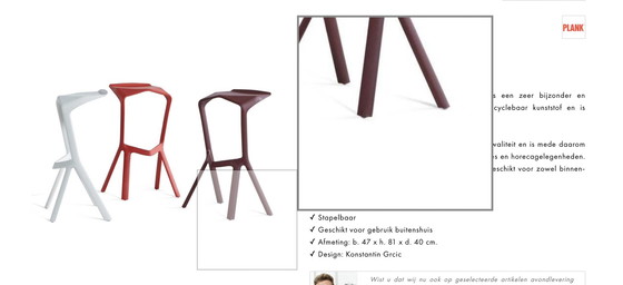 Image 1 of 2x Paste Miura bar stool