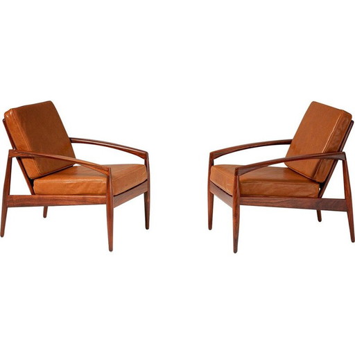 Pair of rosewood "Paper Knife" Lounge Chairs by Kai Kristiansen 1955