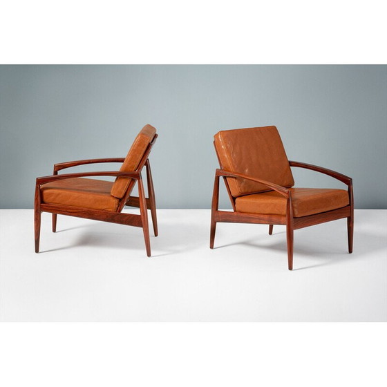 Image 1 of Pair of rosewood "Paper Knife" Lounge Chairs by Kai Kristiansen 1955