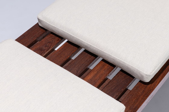 Image 1 of Large Wooden Slat Bench