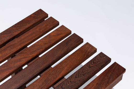 Image 1 of Large Wooden Slat Bench