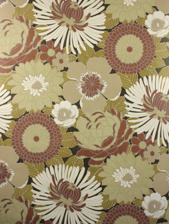 Image 1 of 6721 Vintage Groovy 1970s Floral Wallpaper Wallpaper