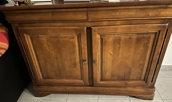 Image 1 of 2-Door 2-Drawer Sideboard Cabinet Cherry