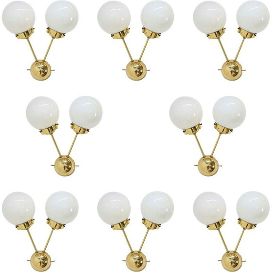 Image 1 of Vintage sputnik brass wall lamps, 1970