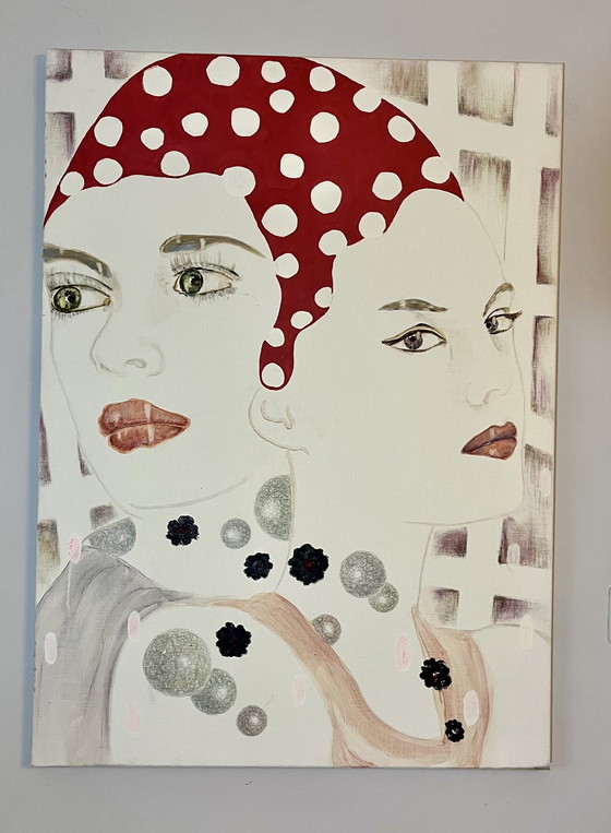 Image 1 of Nicola Rozemeijer - Portraits In Mixed Technique On Linen In Aluminum Frame.