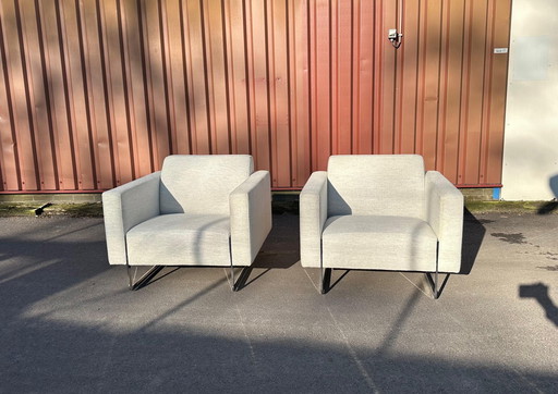 2X Wit/Crème Artifort Mare Fauteuils ~ Tijdloos Design