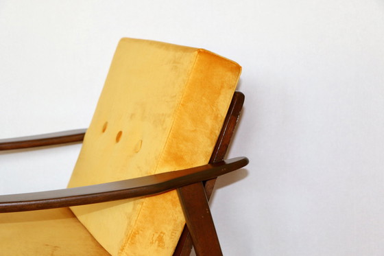 Image 1 of Mid-Century Yugoslavian Armchair In Golden Yellow - Set Of 2 Armchairs