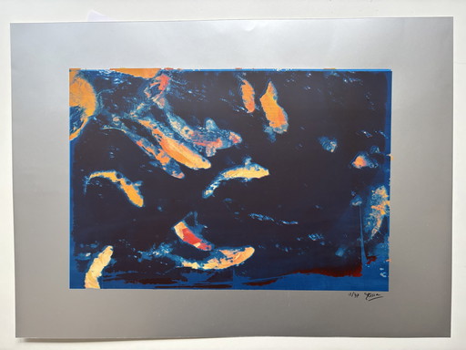 Screen Printing Of Japanese Koi Carpers