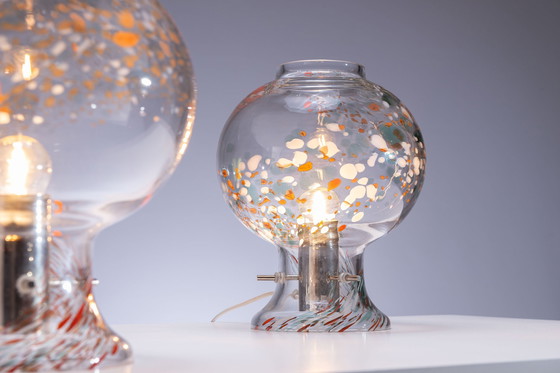 Image 1 of Juego de lámparas de mesa Orrefors en cristal soplado a mano.