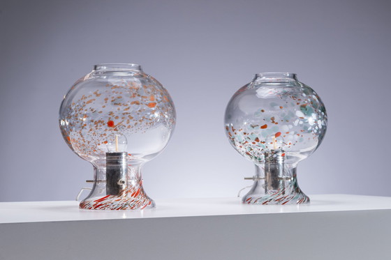 Image 1 of Juego de lámparas de mesa Orrefors en cristal soplado a mano.