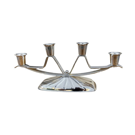 Image 1 of Vintage silver-plated 3-arm candlestick, Germany 1970