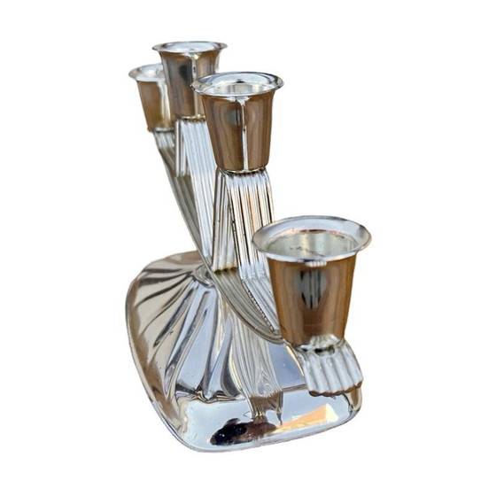 Image 1 of Vintage silver-plated 3-arm candlestick, Germany 1970
