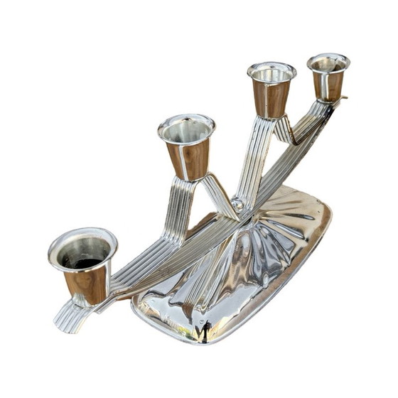 Image 1 of Vintage silver-plated 3-arm candlestick, Germany 1970
