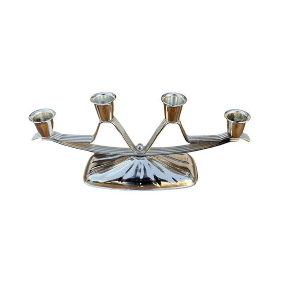 Image 1 of Vintage silver-plated 3-arm candlestick, Germany 1970