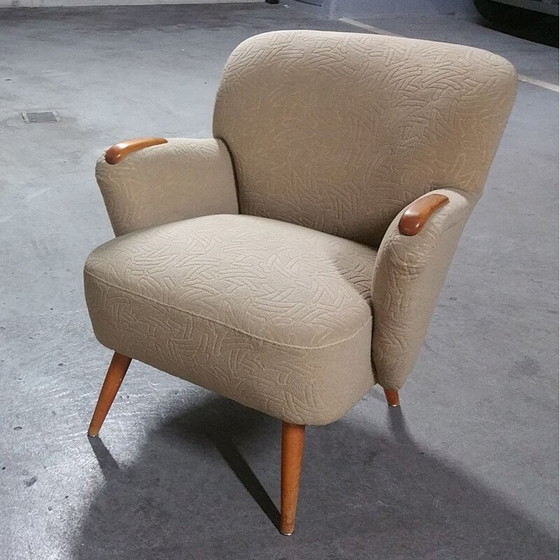 Image 1 of Pareja de sillones daneses en tela beige