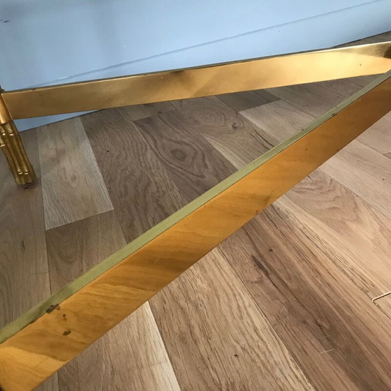 Image 1 of Tavolino da caffè vintage in bronzo e vetro