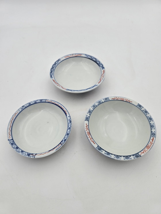 Image 1 of Set Of 3 Japanese Imari Antique Cups