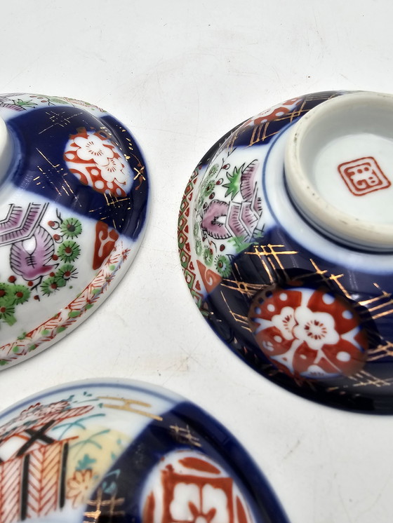 Image 1 of Set Of 3 Japanese Imari Antique Cups