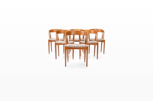 Model 16 Dining Chairs By Johannes Andersen For Uldum Mobelfabrik, Denmark, 1960S, Set Of 6