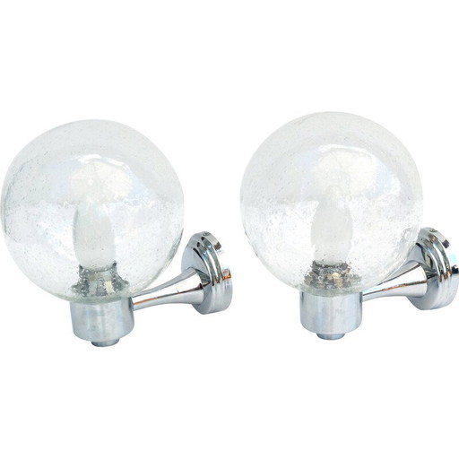 Coppia di lampade da parete vintage di Karl Lenz, Germania anni '80