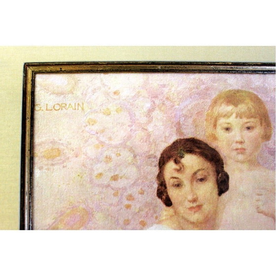 Image 1 of Litografia d'epoca "Madre e figlio" di Gustave Lorrain, 1930