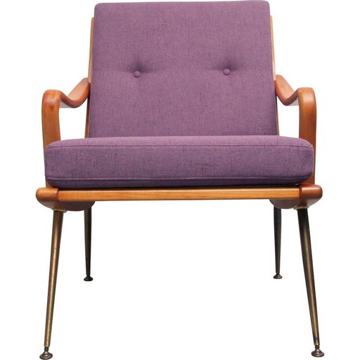 Vintage Boomerang armchair in cherrywood, 1950s