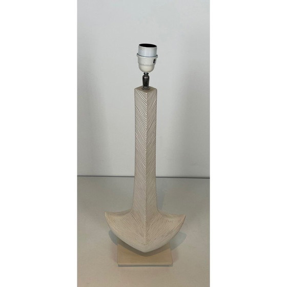 Image 1 of Lampada vintage in ceramica bianca di L. Drummer, Francia 1970