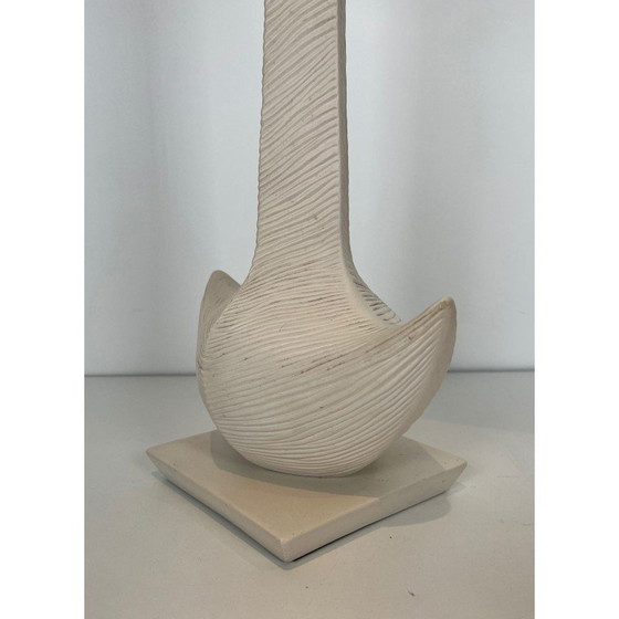 Image 1 of Lampada vintage in ceramica bianca di L. Drummer, Francia 1970