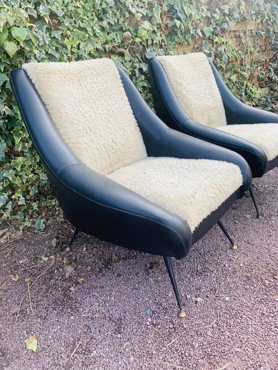 Image 1 of Pair Of Vintage Armchairs